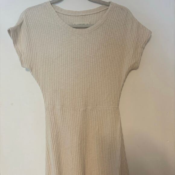 Everlane The Rib Knit Cap Sleeve Midi Dress In Bone Size XXS - Picture 4 of 8
